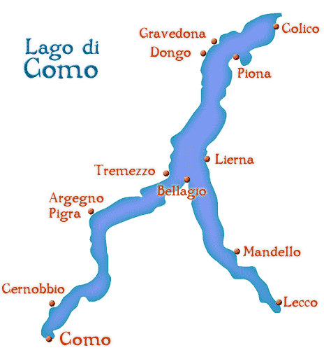 Mapa do Lago de Como